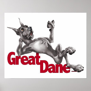 Póster Great dane reps o preto