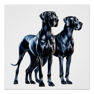 Póster Great Danes Watercolor