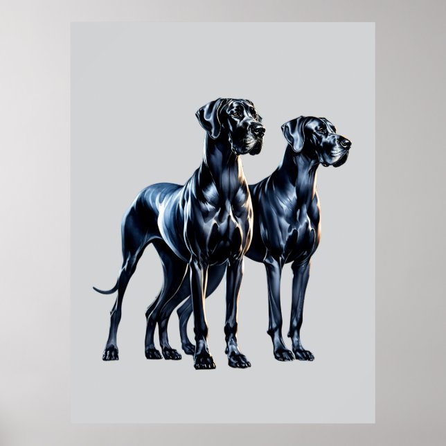 Poster Great Danes Watercolor (Frente)
