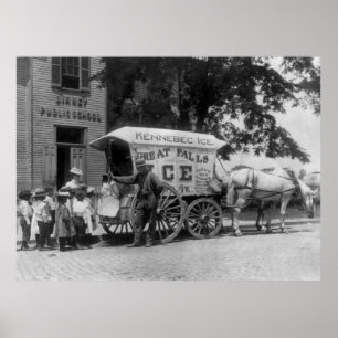 Póster Great Falls Gelo Empresa, 1890s