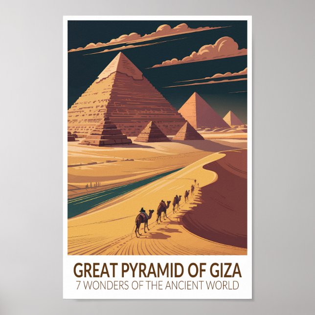 Poster Great Pyramid of Giza Seven Wonders of the World (Frente)