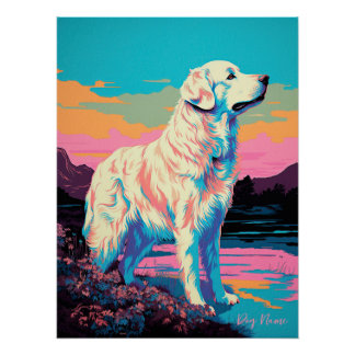 Póster Great Pyrenees Dog 002 - Bruno Pokopen