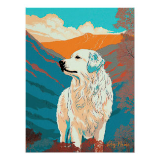 Póster Great Pyrenees Dog 003 - Bruno Pokopen