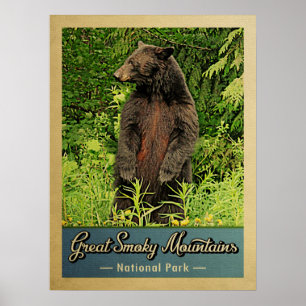 Poster Great Smoky Mountains National Park Bear