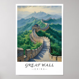 Poster Great Wall of China Wall Art, Asian Landmark 