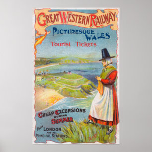 Póster Great Western Railray Promo Tours to Wales
