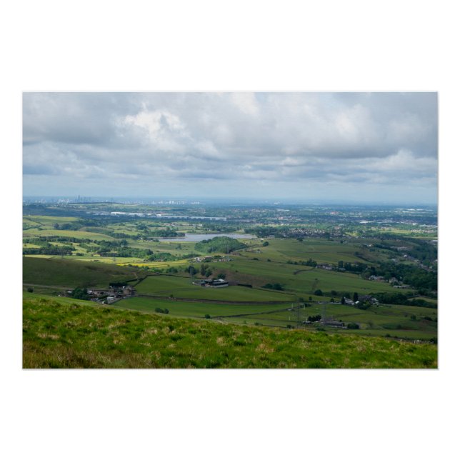 Póster Greater Manchester a partir de Blackstone Edge (Frente)
