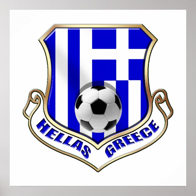 Póster Grécia - crachá Hellas (Frente)