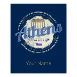 Póster Grécia de Atenas - Acropolis Vintage Souvenir