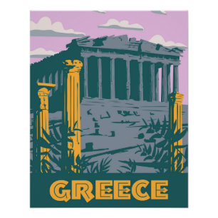 Póster Grécia de Atenas Poster de Viagem,
