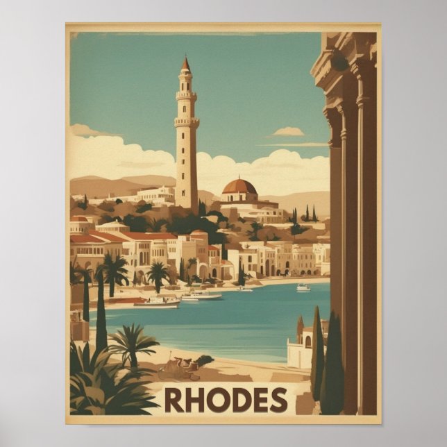 Poster Grécia de Rodes - Viagem de grécia da Ilha de Rode (Frente)