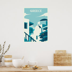 Poster Grécia de Texto Personalizada