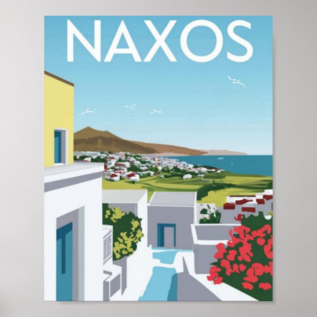 Poster Grécia de Viagem de Naxos (Frente)