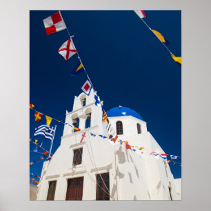 Póster Grécia e Ilha Grega de Santorini cidade de Oia 4