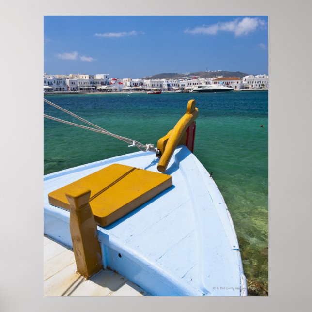 Poster Grécia, ilhas Cyclades, Mykonos, navio de pesca (Frente)