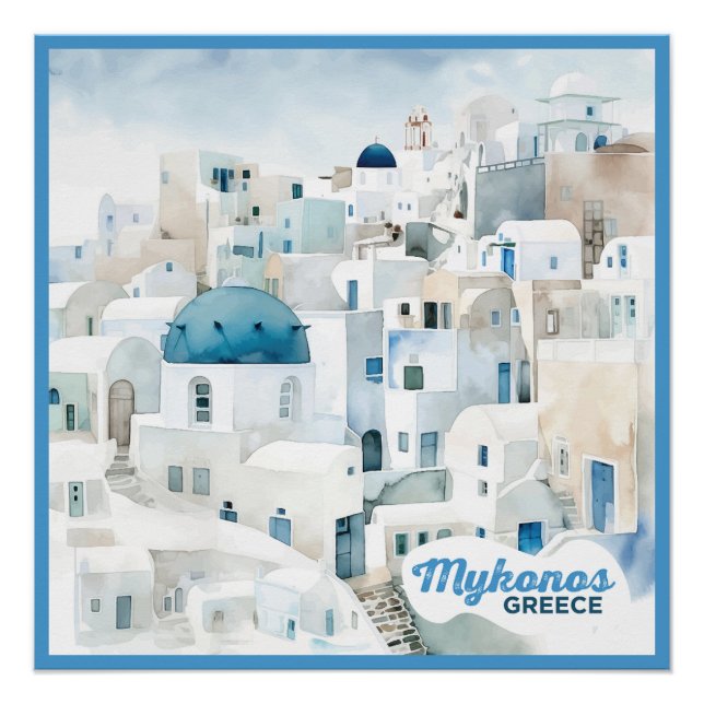 Póster Grécia Mykonos (Frente)