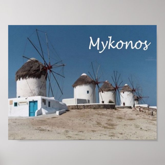 Poster Grécia - Mykonos - Windmills - (Frente)
