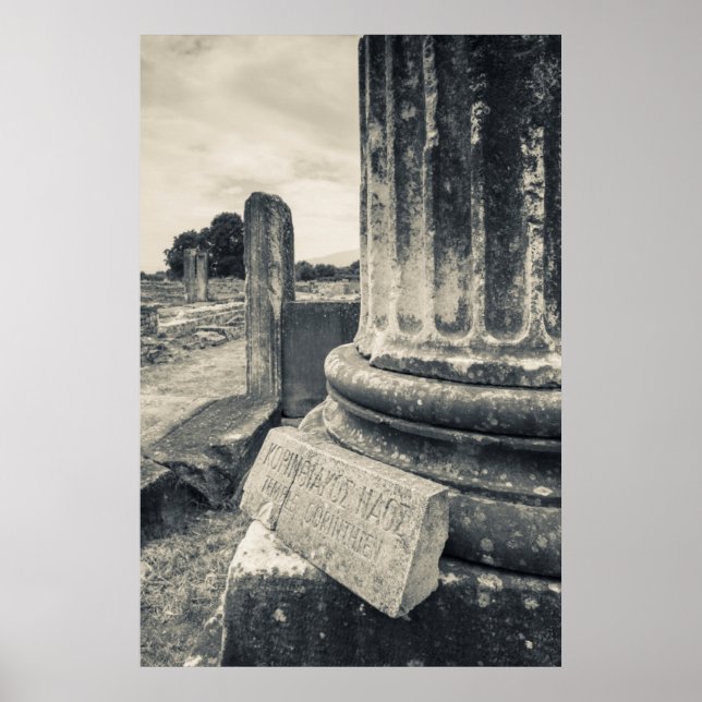 Póster Grécia, ruínas de cidade antiga (Frente)