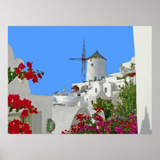 Poster Grécia santorini oia