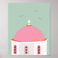 Grécia Santorini Rosa E Verde