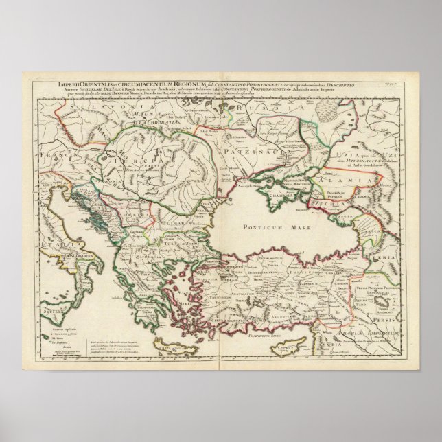Póster Grécia, Turquia, Europa (Frente)