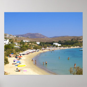 Póster Greece, Paros Island, Krios Beach from above