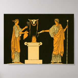 Poster GREEK Ancient Vintage Gods Motif