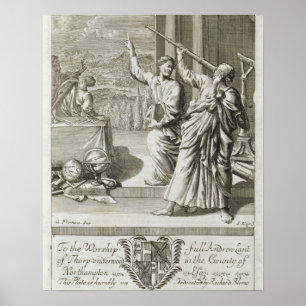 Poster Greek Astronomer Studying the Stars, illustration