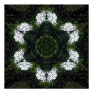 PÓSTER GREEN ABSTRACT DRAWING. SAMER BRASIL 1