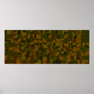 Póster Green and Brown Camo, Abstract Pattern.