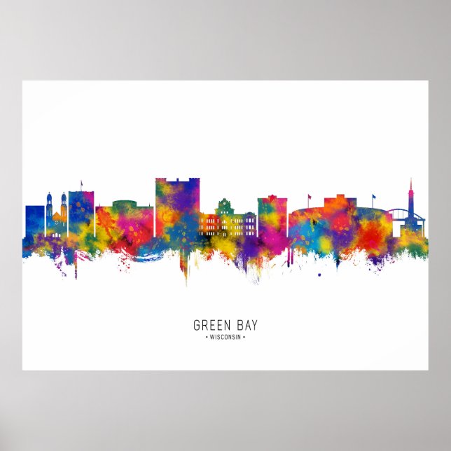 Poster Green Bay Wisconsin Skyline (Frente)