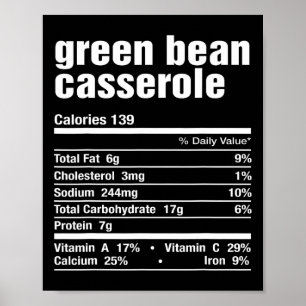 Poster Green Bean Cerole Engraçada Ação de Graças Mat de 