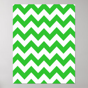 Póster Green Bold Chevron