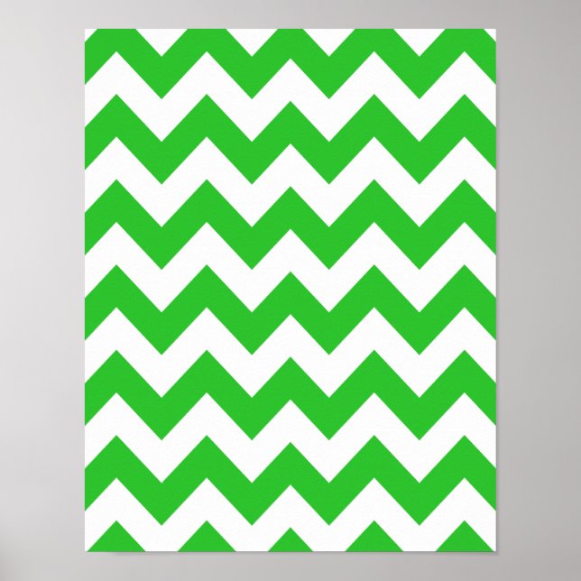 Póster Green Bold Chevron (Frente)