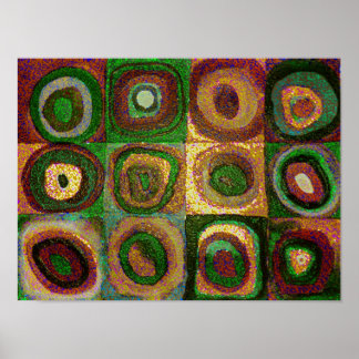 Póster Green Circles Abstract Art
