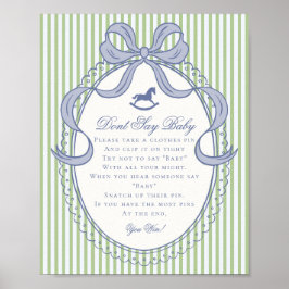 Poster Green Coquette Bow Rocking Horse Dont Say Baby