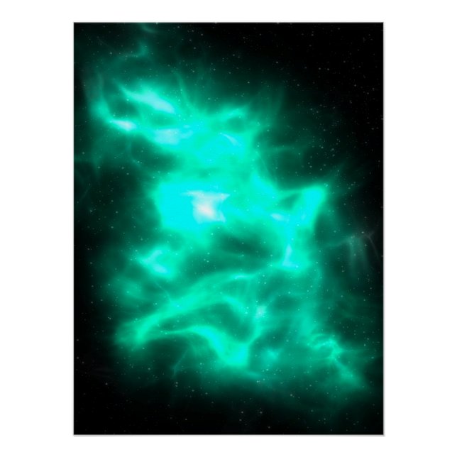 Póster Green Energy Galaxy Art Glossy Poster (Frente)