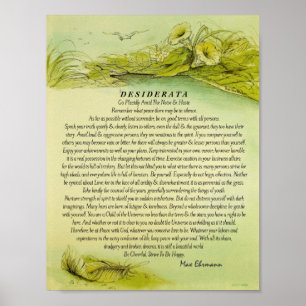 Poster Green Fallen Feather Desiderata