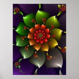 Poster Green Floral Spiral