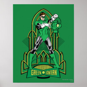 Póster Green Lantern on decorative background