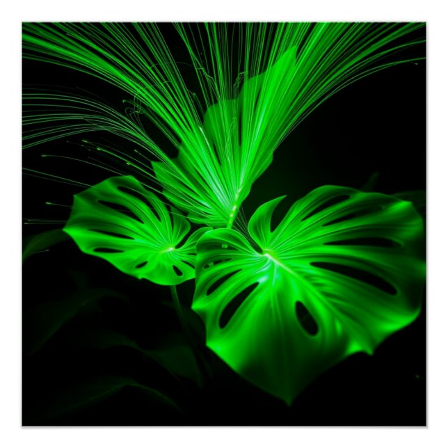 Póster green leaf art (Frente)