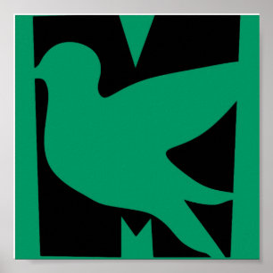 Póster Green M BIrd