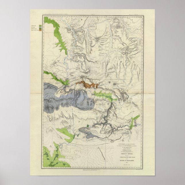 Póster Green River from the Union Pacific Rail Road Map (Frente)
