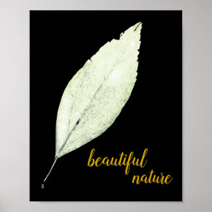 Poster Green Rustic leaf Nature Love Art Paint