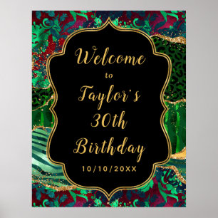 Poster Green Safari Agate Birthday