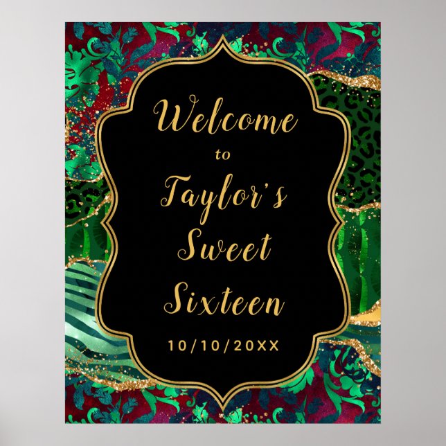 Poster Green Safari Agate Sweet Sesseis Welcome (Frente)