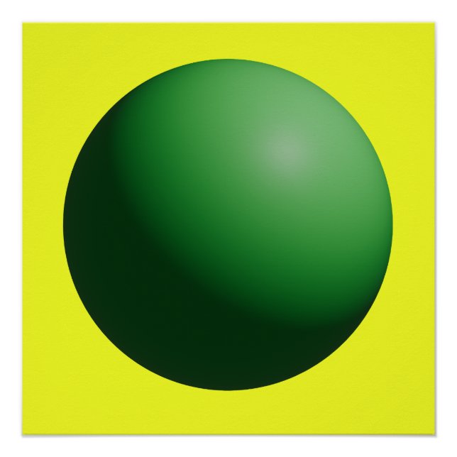 Póster Green Sphere on Yellow  (Frente)