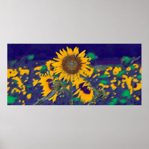 Poster Green sunflower
