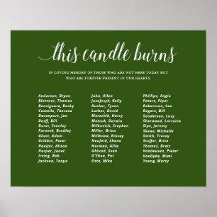 Poster Green This Candle Burns Class Reunion Memorial