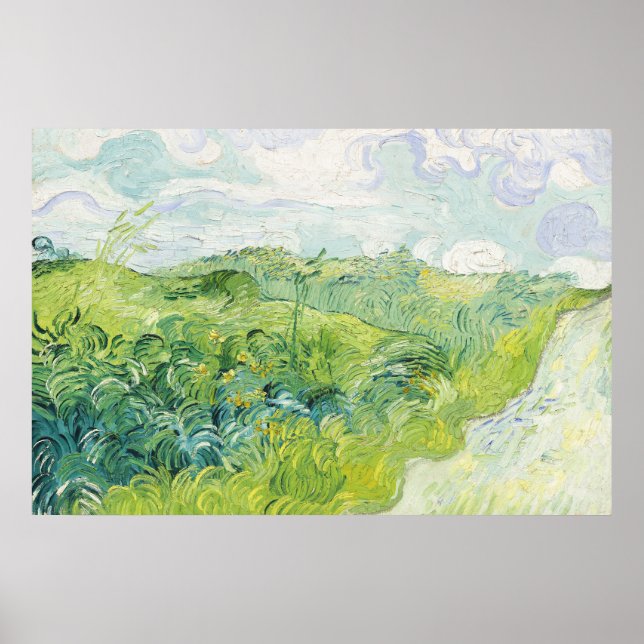 Poster Green Wheat Fields, Auvers (1890), por Vincent Van (Frente)